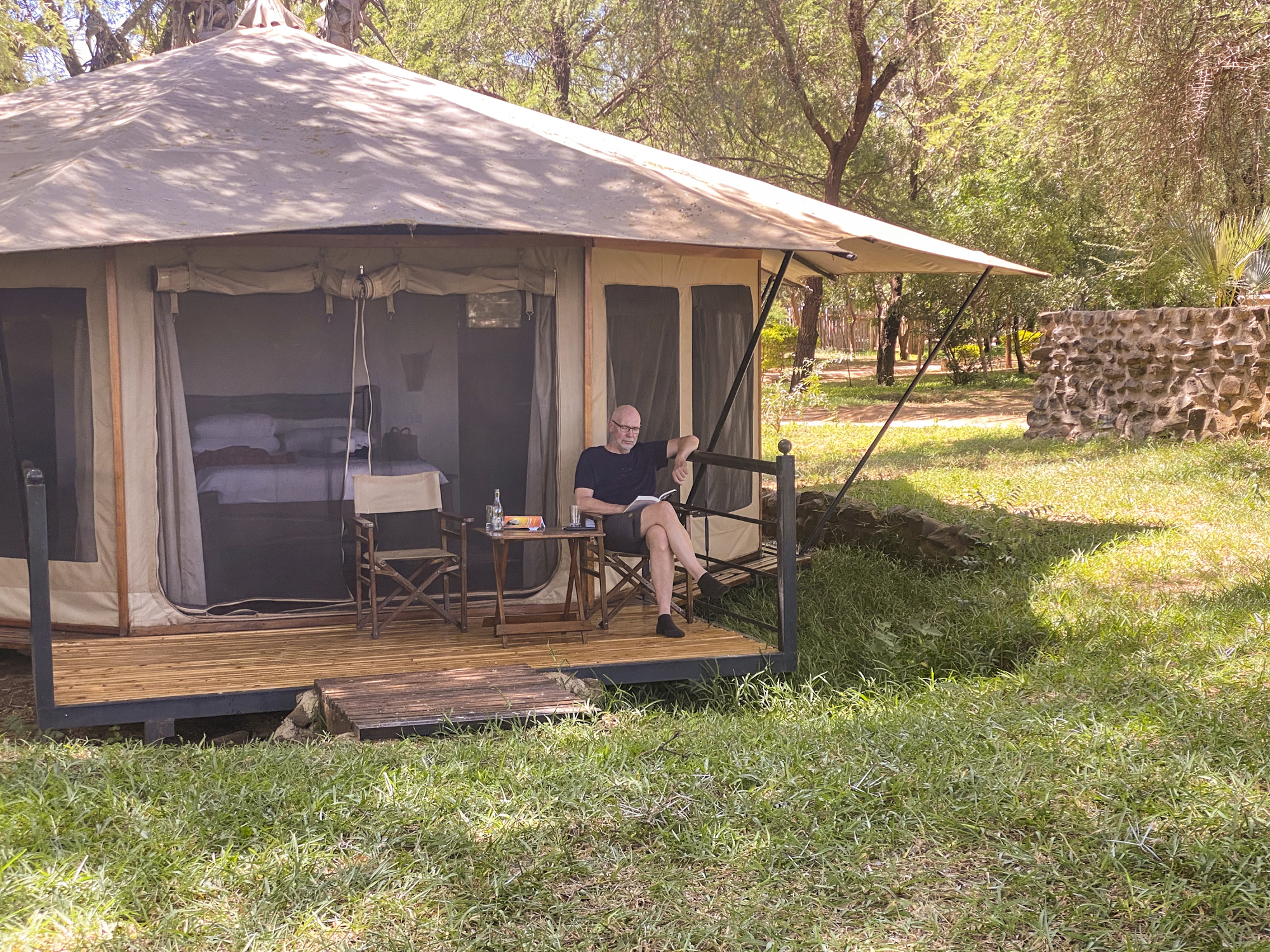 soms slaap je in een luxe tent